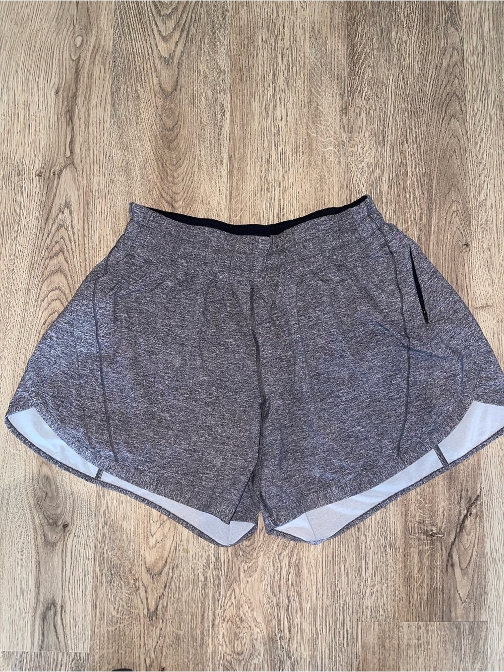 lululemon athletica Heather Gray Athletic Shorts with White Trim